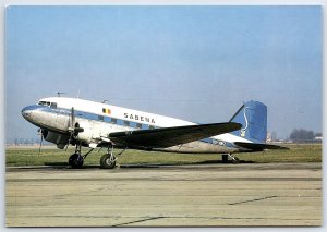 Aviation Postcard Sabena Airlines Douglas DC-3 OO-AWZ at Brussels EW11