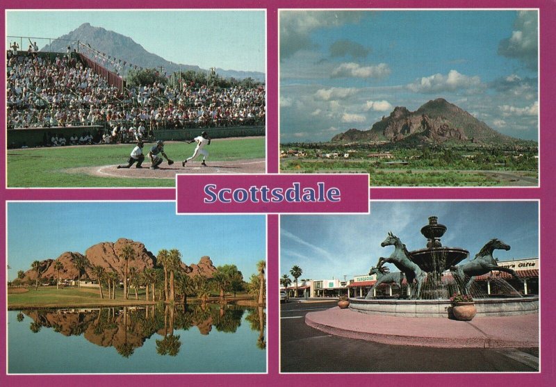 Vintage Postcard Multi View Famous Places Greetings From Scottsdale Arizona AZ