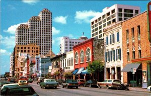 Austin, TX Texas 6TH STREET SCENE Stores~6th St Live CARS~Station Wagon Postcard