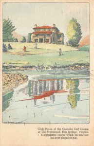 CASCADES GOLF COURSE THE HOMESTEAD HOT SPRINGS VIRGINIA PONT POSTCARD 1938