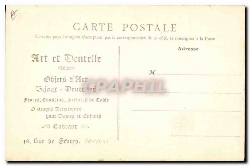 Old Postcard Folklore Lace Dentelliere Monkey