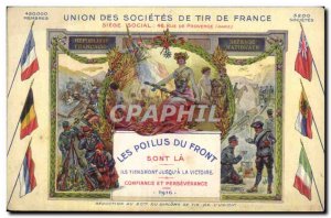 Old Postcard Fancy militaria hairy Union front of France's Shooting companies