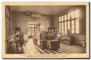 Old Postcard Sanatorium Parigne L & # 39Eveque Kitchen