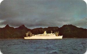 Sunset At Raratonga Rarotonga, Cook Islands Steamship c1950s Vintage Postcard