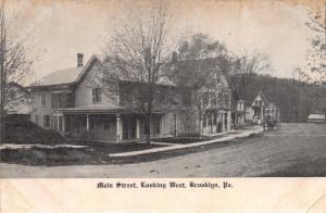 BROOKLYN PENNSYLVANIA MAIN STREET LOOKING WEST POSTCARD c1911 UNIQUE PC PUB LOGO