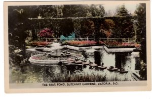 The star Pond, Butchart`s Gardens, Victoria, British Columbia, Tinted Photo