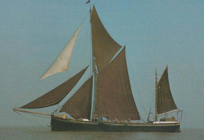 Thalatta Coasting Barge in Harwich Maldon Sailing Limited Essex Library Postcard