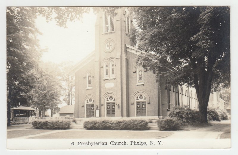 P2270, vintage RPPC presbyterian church phelps new york unused