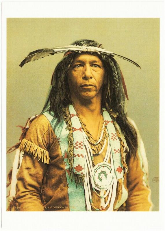 Arrowmaker Ojibwe Ojibwa Brave in 1903 Native American Modern Postcard