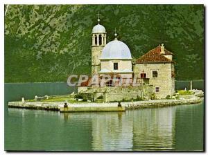 Postcard Modern Perast Island Gospa od Skrpjela