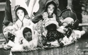 RPPC Aunt Boo and Her Dolls - Van Buren AR, Arkansas - Home of Bob Burns