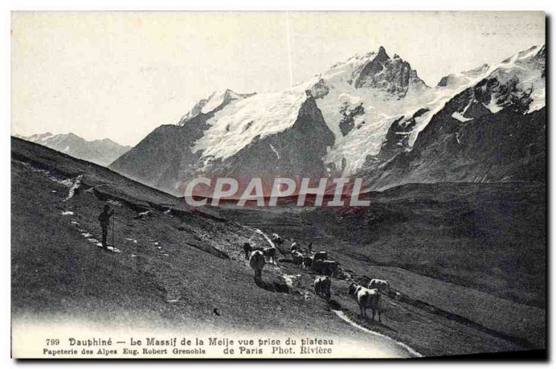 Old Postcard Dauphine Massif Meije Vue Prize Plateau