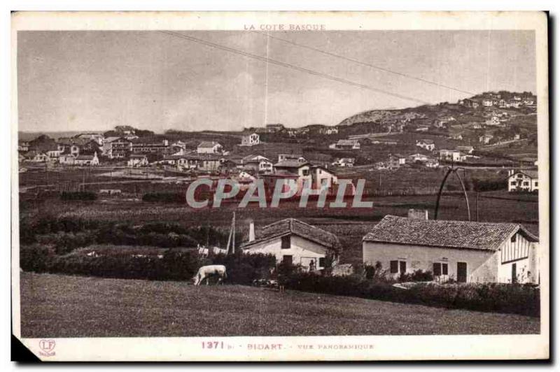 Postcard Old Bidart panoramic view