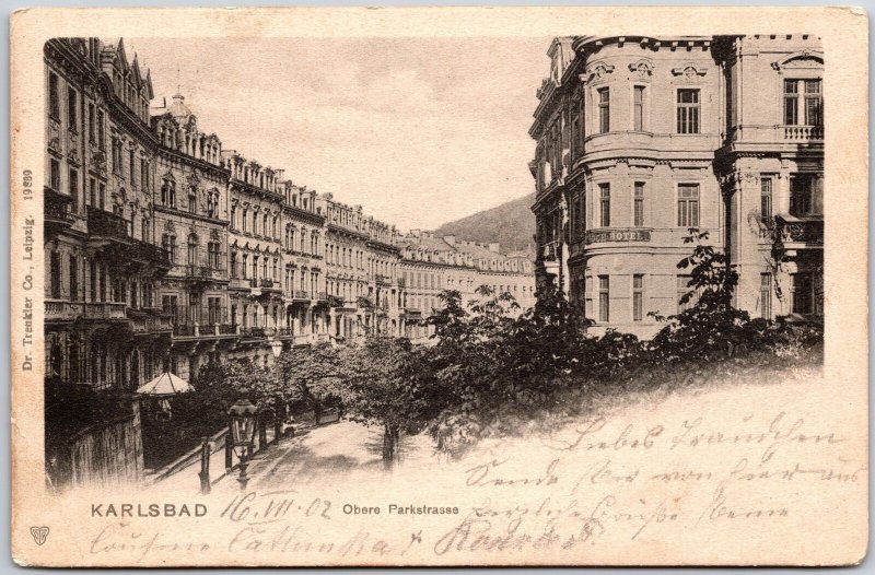 1910's Karlsbad Obere Parkstrasse Czech Republic Apartment Buildings Postcard