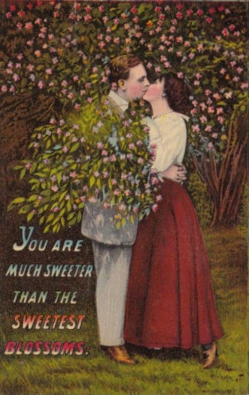 Romantic Couple Kissing You Are Much Sweeter Than The Sweetest Blossoms