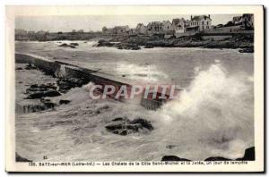 Old Postcard Batz Sur Mer Chateau de la Cote Saint Michel and the pier one da...