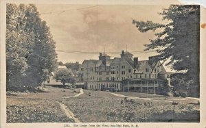SOO NIPI PARK NH~THE LODGE FROM THE WEST~W.R.M. 1910s REAL PHOTO POSTCARD