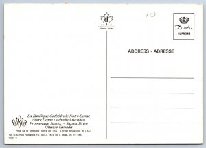 La Basilique Cathedrale Notre Dame Cathedral, Ottawa Ontario, Chrome Postcard
