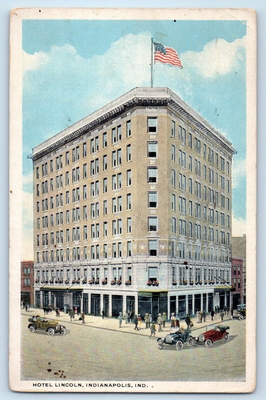 1919 Indianapolis Indiana IN Vintage Postcard Hotel Lincoln View Building Posted
