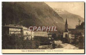 Old Postcard Valle di Gressoney Saint Jean Veduta di Fontatnemore