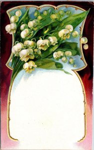 VINTAGE POSTCARD FLOWERED GREETINGS EMBOSS TO SISTER IN KANSAS FROM BLUFF IL1910