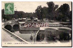 Nimes - Garden Fontainr The Source of the Roman Baths - Old Postcard