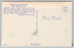 Charleston South Carolina~Boone Hall Plantation~Vintage Postcard