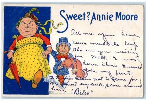 1906  Ugly Man Wearing Dress Sweet Annie Moore Columbia MO Antique Postcard