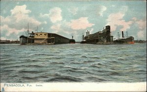 Tuck Pensacola Florida FL Docks Ships Port c1910 Vintage Postcard