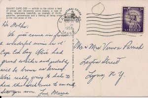 Cape Cod MA Map, Boats 1958, Massachusetts Chrome