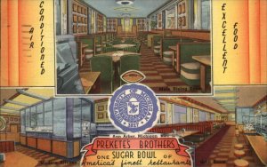 Ann Arbor MI U of Michigan Prekete's Brother Restaurant Linen Vintage Postcard