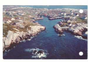 Peggy's Cove, Nova Scotia, Vintage 1964 Chrome Aerial View Postcard