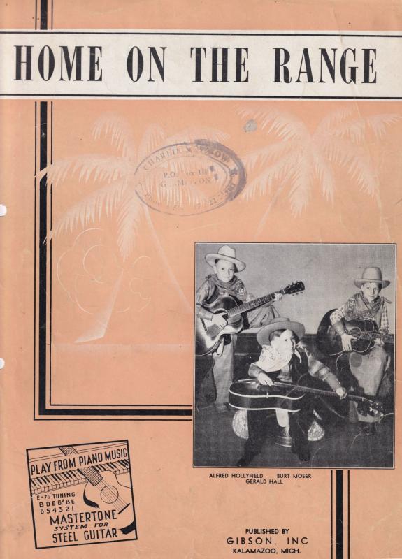 Home On The Range Learn Gibson Guitar Old Sheet Music