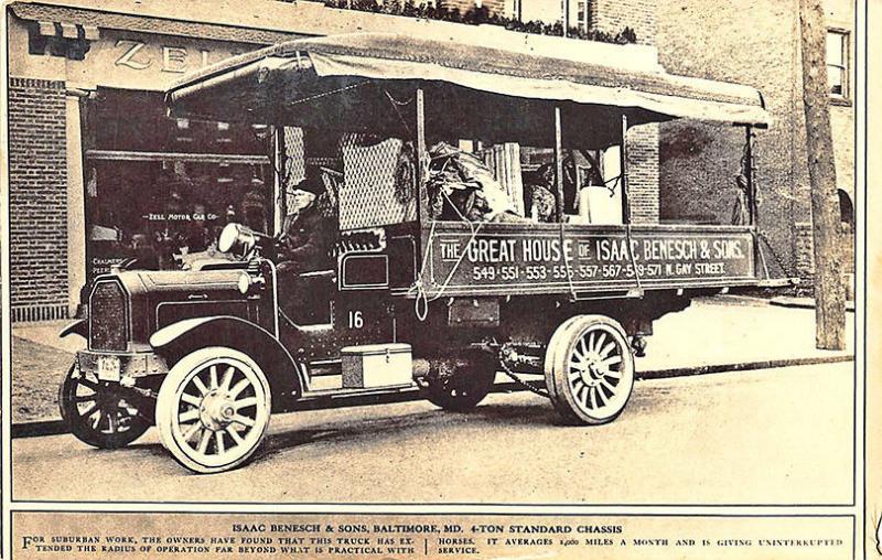 Baltimore MD Isaac Benesch & Sons 4-Ton Truck Chassis Zell Motors RPPC Postcard