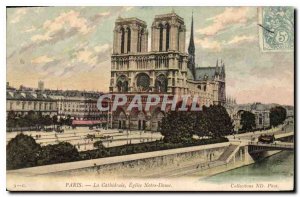 Old Postcard Paris Cathedrale Notre Dame Church