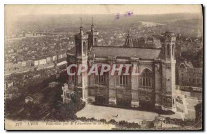 Old Postcard Panorama Lyon took the elevator to the Tower of Fourviere