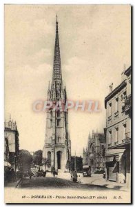 Postcard Old Bordeaux Fleche Saint Michel Tram