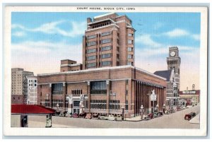 1943 Court House Exterior Building Classic Cars Sioux City Iowa Vintage Postcard