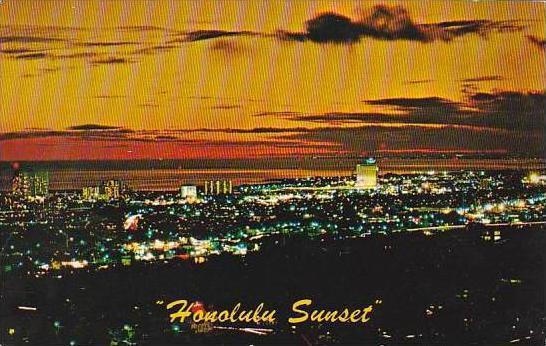 Hawaii Honolulu Honolulu Sunset Hawaiian Islands 1976