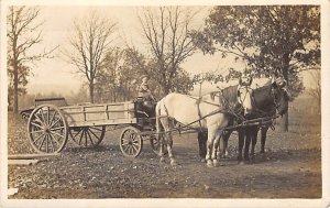 Manure Spreader Horse Drawn Real Photo Unused light corner wear close to grade 1