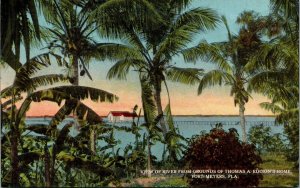 1919 FLORIDA View of River from Edison Home in Ft. Myers, FLA - Lee County a3