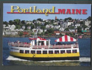 Ca 1965 Post Card Portland Me Island Romance Boat
