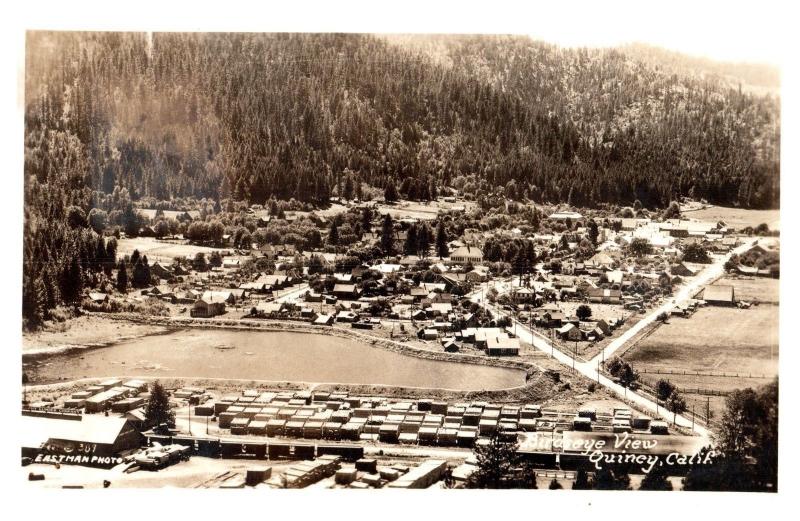 1935 RPPC Birdseye View, Quincy, California  c8