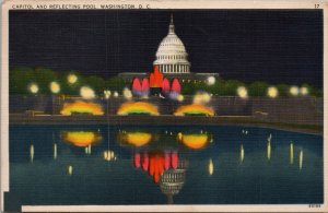 Capitol and Reflecting Pool Washington DC Postcard PC503