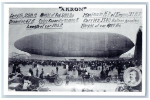 Akron Ohio OH Postcard Rubber City Stamp Club Airship Melvin Vaniman Vintage