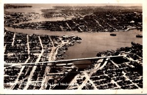 Washington Seattle Aurora Avene Bridge To Lake Washington Real Photo