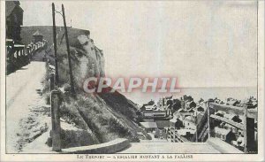 Postcard Old Treport L'Escalier Amount a Cliff