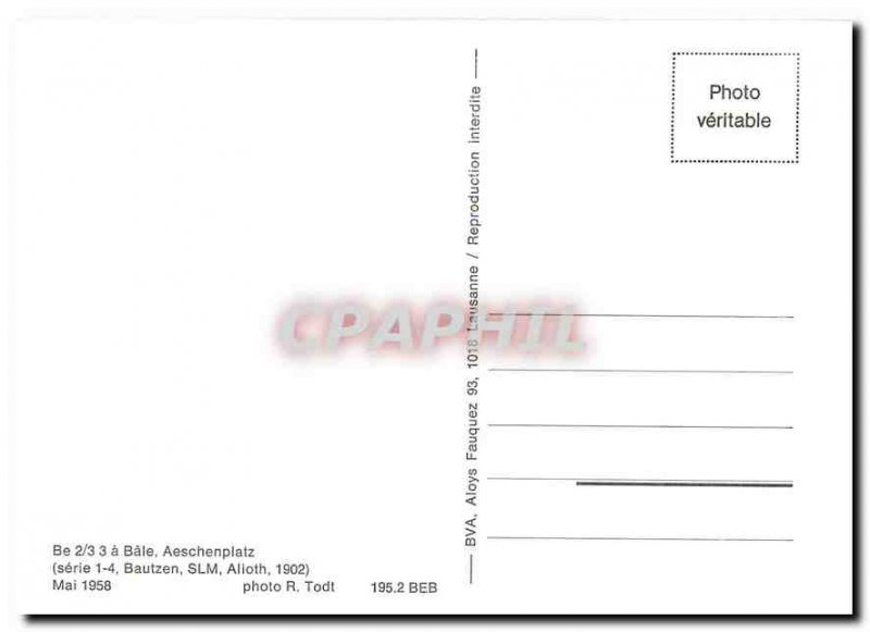 Postcard Be Modern in Basle Aeschenplatz 2/3 May 1958