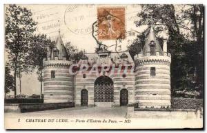 Old Postcard Chateau de Lude door of entrance of the park