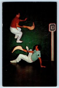 1960 Miami Florida Postcard Climbing The Walls Churruca Gregorio Baseball Game